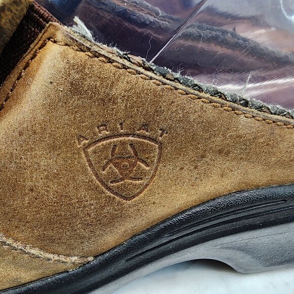 Ariat Shoes Womens Size 7 Mendocino Tassel Clog Brown Leather Slip-On *Read* - Picture 6 of 14